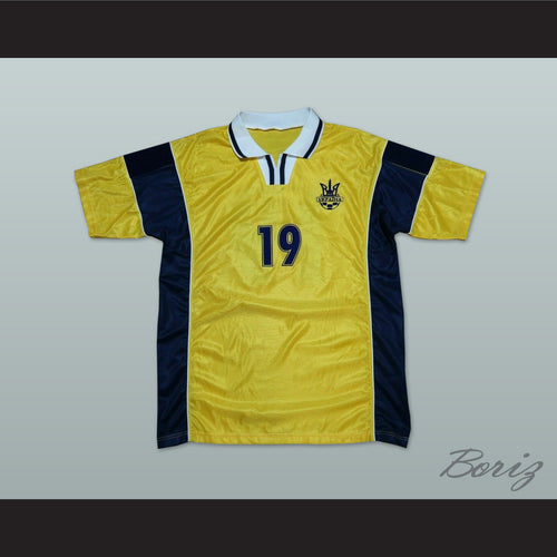 2002-2003 Style Ukraine National Team Home Yellow Soccer Jersey