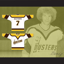 Load image into Gallery viewer, Bill 'Goldie' Goldthorpe 7 Binghamton Broome Dusters White Hockey Jersey