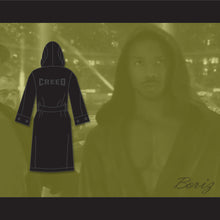 Load image into Gallery viewer, Adonis &#39;Creed&#39; Johnson Black Satin Full Boxing Robe with Hood Creed II