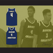 Load image into Gallery viewer, Evan Mobley 4 Rancho Christian School Eagles Navy Blue Basketball Jersey 2