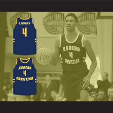 Load image into Gallery viewer, Evan Mobley 4 Rancho Christian School Eagles Navy Blue Basketball Jersey 4