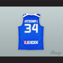 Load image into Gallery viewer, Giannis Antetokounmpo 34 Greece Blue Basketball Jersey