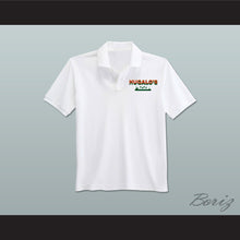 Load image into Gallery viewer, Ricky Bobby Hugalo&#39;s Pizza Logo 3 White Polo Shirt