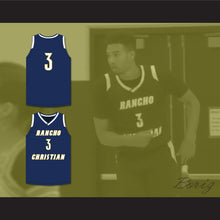 Load image into Gallery viewer, Isaiah Mobley 3 Rancho Christian School Eagles Navy Blue Basketball Jersey 1