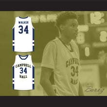 Load image into Gallery viewer, Jabari Walker 34 Campbell Hall School Vikings White Basketball Jersey 2