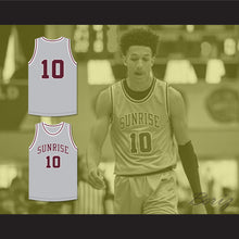 Load image into Gallery viewer, Kendall Brown 10 Sunrise Christian Academy Light Gray Basketball Jersey 1