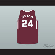 Load image into Gallery viewer, Ron Harper Jr 24 Don Bosco Preparatory High School Ironmen Maroon Basketball Jersey 2
