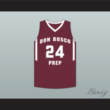 Load image into Gallery viewer, Ron Harper Jr 24 Don Bosco Preparatory High School Ironmen Maroon Basketball Jersey 1