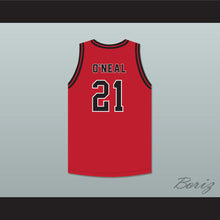 Load image into Gallery viewer, Shaqir O'Neal 21 Crossroads School Roadrunners Red Basketball Jersey 2