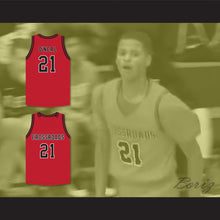 Load image into Gallery viewer, Shaqir O'Neal 21 Crossroads School Roadrunners Red Basketball Jersey 2