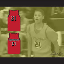 Load image into Gallery viewer, Shaqir O'Neal 21 Crossroads School Roadrunners Red Basketball Jersey 1