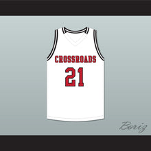 Load image into Gallery viewer, Shaqir O'Neal 21 Crossroads School Roadrunners White Basketball Jersey 2