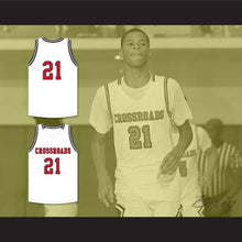 Load image into Gallery viewer, Shaqir O'Neal 21 Crossroads School Roadrunners White Basketball Jersey 1