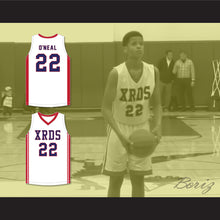 Load image into Gallery viewer, Shaqir O'Neal 22 Crossroads School Roadrunners White Basketball Jersey 2