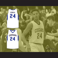 Load image into Gallery viewer, Shaqir O'Neal 24 Creekside Christian Academy Cougars White Basketball Jersey 2