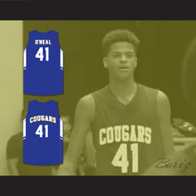 Load image into Gallery viewer, Shaqir O'Neal 41 Creekside Christian Academy Cougars Blue Basketball Jersey 2