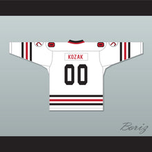 Load image into Gallery viewer, Spear Kozak 00 Mr. Lumber Minor Bantam All Stars White Hockey Jersey Hockey Night TV Movie