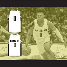 Load image into Gallery viewer, Trevor Keels 0 Paul VI Catholic High School Panthers White Basketball Jersey 1