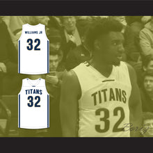 Load image into Gallery viewer, Vince Williams Jr 32 St. John's Jesuit High School and Academy Titans White Basketball Jersey 2