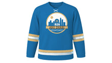 Load image into Gallery viewer, Abu Dhabi Original Hockey Jersey in Gulf Blue, front view – custom name and number