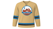 Load image into Gallery viewer, Abu Dhabi Original Hockey Jersey in Sand Gold, front view – custom name and number