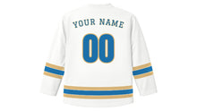 Load image into Gallery viewer, Abu Dhabi Original Hockey Jersey in White, back view with your name and number
