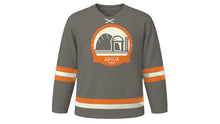 Load image into Gallery viewer, Abuja Original Hockey Jersey in Aso Rock Grey, front view – custom name and number