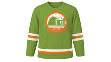Load image into Gallery viewer, Abuja Original Hockey Jersey in Savanna Green, front view – custom name and number