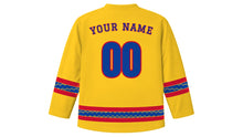 Load image into Gallery viewer, Acadian National Day Original Hockey Jersey in Star Gold, back view with your name and number