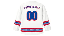 Load image into Gallery viewer, Acadian National Day Original Hockey Jersey in White, back view with your name and number