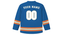 Load image into Gallery viewer, Accra Original Hockey Jersey in Atlantic Blue, back view with your name and number