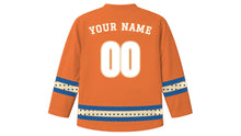 Load image into Gallery viewer, Accra Original Hockey Jersey in Sunset Orange, back view with your name and number
