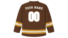 Load image into Gallery viewer, Addis Ababa Original Hockey Jersey in Coffee Brown, back view with your name and number