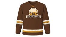 Load image into Gallery viewer, Addis Ababa Original Hockey Jersey in Coffee Brown, front view – custom name and number
