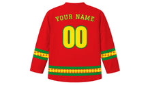 Load image into Gallery viewer, Adwa Victory Day Original Hockey Jersey in Red, back view with your name and number