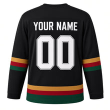 Load image into Gallery viewer, Africa Day Original Hockey Jersey in Black, back view with your name and number