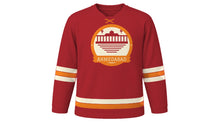Load image into Gallery viewer, Ahmedabad Original Hockey Jersey in Bandhani Red, front view – custom name and number