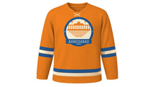 Load image into Gallery viewer, Ahmedabad Original Hockey Jersey in Kite Saffron, front view – custom name and number