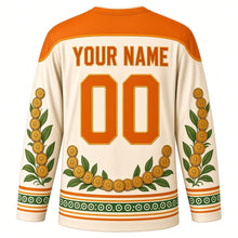 Load image into Gallery viewer, Akshaya Tritiya Original Hockey Jersey in Ivory, back view with custom YOUR NAME and 00