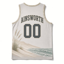 Load image into Gallery viewer, Alabama Gulf Dunes Original Basketball Jersey in Pelican Gray, back view with your name and number