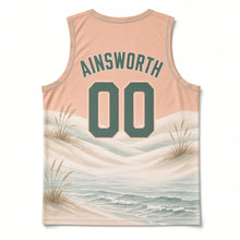 Load image into Gallery viewer, Alabama Gulf Dunes Original Basketball Jersey in Sunset Peach, back view with your name and number