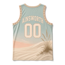 Load image into Gallery viewer, Alabama Gulf Dunes Original Basketball Jersey in Seafoam, back view with your name and number
