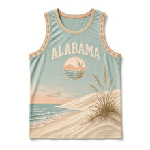 Load image into Gallery viewer, Alabama Gulf Dunes Original Basketball Jersey in Seafoam, front view – custom name and number