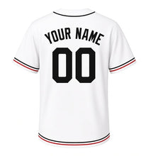 Load image into Gallery viewer, Alarm Clock Milwaukee Baseball Jersey in Morning White, back view with your name and number – custom block name and number with tick-mark sleeves