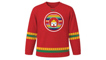Load image into Gallery viewer, Alasitas Original Hockey Jersey in Aguayo Red, front view – custom name and number