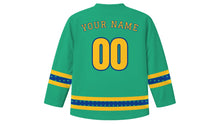 Load image into Gallery viewer, Alaska Day Original Hockey Jersey in Aurora Green, back view with your name and number