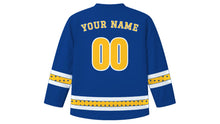 Load image into Gallery viewer, Alaska Day Original Hockey Jersey in Deep Blue, back view with your name and number