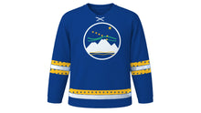 Load image into Gallery viewer, Alaska Day Original Hockey Jersey in Deep Blue, front view – custom name and number