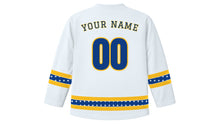 Load image into Gallery viewer, Alaska Day Original Hockey Jersey in Glacier White, back view with your name and number