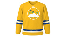 Load image into Gallery viewer, Alaska Day Original Hockey Jersey in Gold, front view – custom name and number